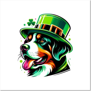 Greater Swiss Mountain Dog Celebrates Saint Patrick's Posters and Art